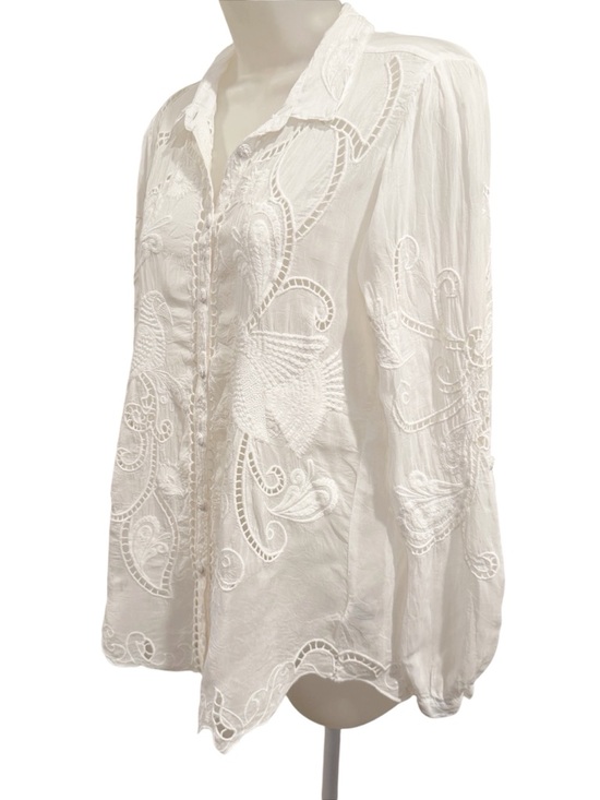 Johnny Was | Chryssie Camp Shirt In Roseann White - Embroidered - Boho - NWT - Picture 6 of 12